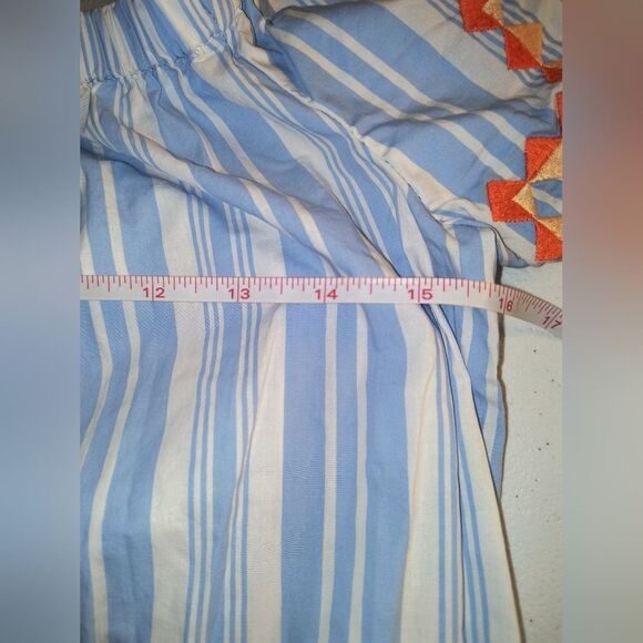 *SOLD* Marie Oliver Darcy Off Shoulder Tie Waist Side Split Stripe Dress XS - Picture 11 of 16